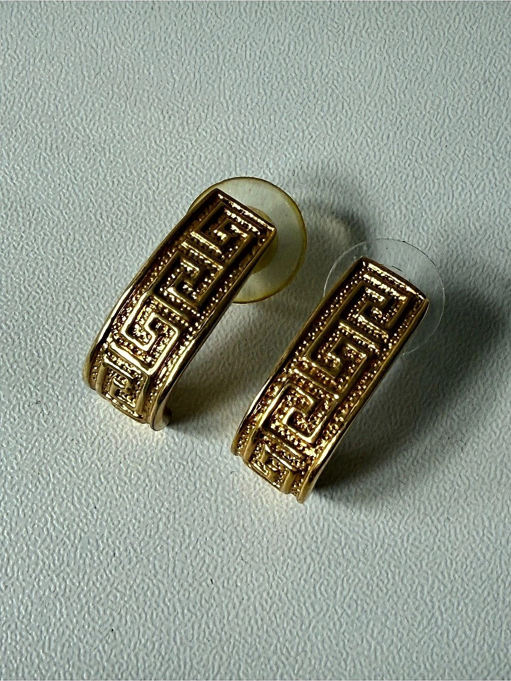 Monet Gold Greek Key Earrings
